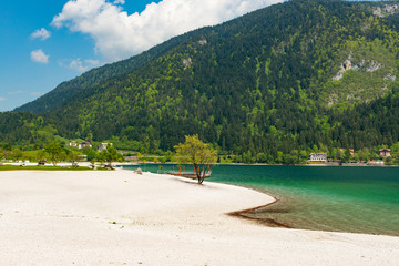 beautiful landscape of Italian lake Molveno