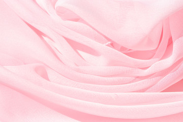 Texture chiffon fabric pink color for backgrounds