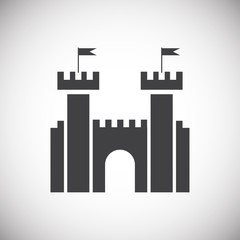 Naklejka premium Castle icon on background for graphic and web design. Simple illustration. Internet concept symbol for website button or mobile app.