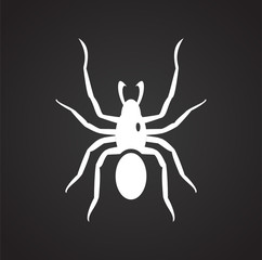 Spider related icon on background for graphic and web design. Simple illustration. Internet concept symbol for website button or mobile app.