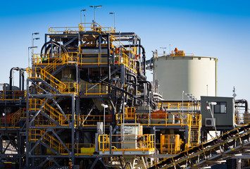 Processing Plant at Lithium Mine in Western Australia. Mechanical processing used to refine lithium...