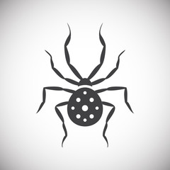 Spider related icon on background for graphic and web design. Simple illustration. Internet concept symbol for website button or mobile app.