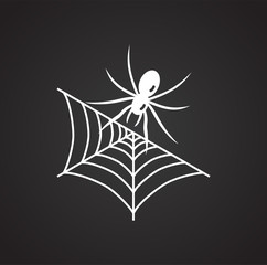 Spider related icon on background for graphic and web design. Simple illustration. Internet concept symbol for website button or mobile app.