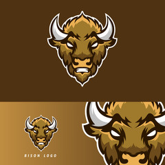 Bison esport gaming mascot logo template © Esport Addicts