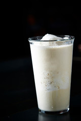 Vanilla shake in glass background 