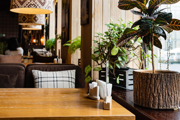 cozy interior of modern restaurant
