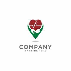 healthy food heart logo vector icon ilustration