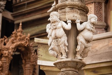 Sculptures in wood , Thailand