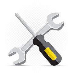 screwdriver and wrench repair icon