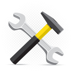 hammer and wrench repair icon