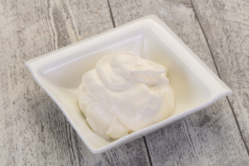Sour cream in the bowl