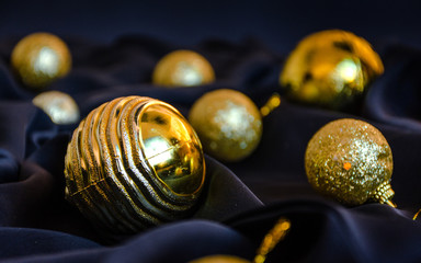 Golden color Christmas ball festival background