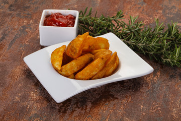Fried potato slices