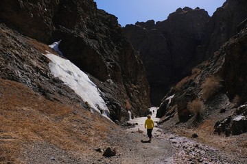 Panoramic view The Yol Valley Mongolian ,also known as 'Ice Valley