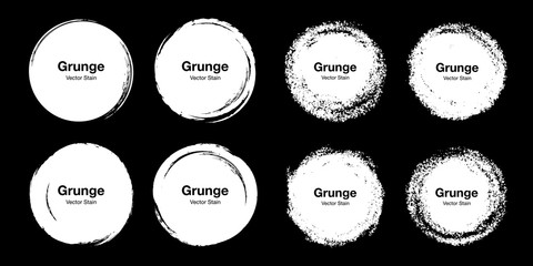Hand drawn colorful circle brush sketch set. Vector circular grunge doodles for message note mark design element. Brush stroke circle stains texture isolated on the background. Vector
