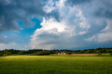 Storm in the fields of Friuli Venezia-Giulia