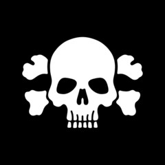 Skull and bones skeleton black background