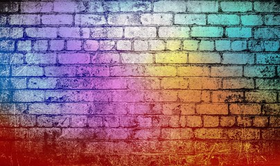 Old brick colorful wall