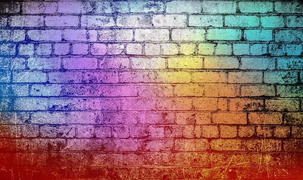 Old brick colorful wall © Avantgarde
