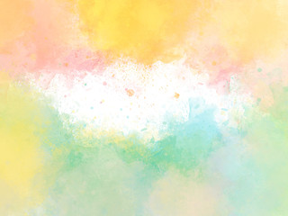 Abstract colorful brush on watercolor illustration painting background.