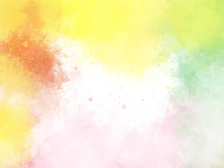 Abstract colorful brush on watercolor illustration painting background.