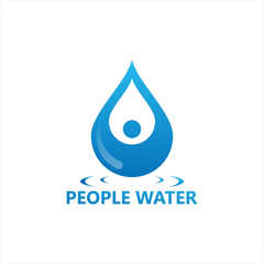 People Water Logo Template Design Vector, Emblem, Design Concept, Creative Symbol, Icon