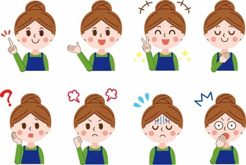 主婦　表情　セット