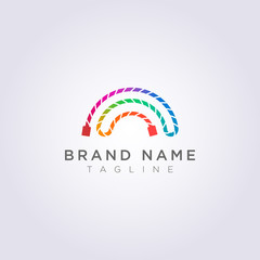 Design a wired logo with rainbow colors for your business or brand