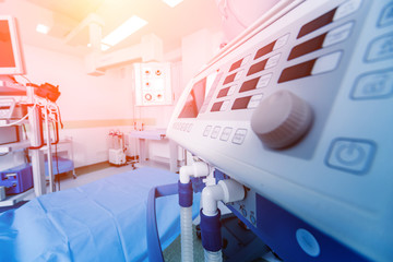 Modern equipment in operating room. Medical devices for neurosurgery.