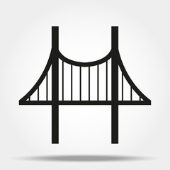 Bridge icon vector. Building symbol. Architecture pictogram, flat vector sign isolated on white background. Simple vector illustration for graphic and web design. eps10