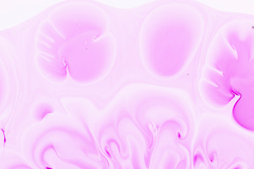 Watercolor and acrylic abstract. Colorful background. Mix, splashes and drawings of colors: pink, white background