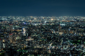 東京の都市風景　池袋から見る夜景