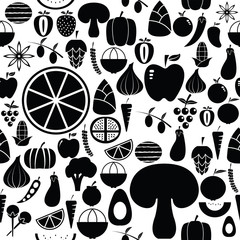 fruit and vegetables seamless pattern background icon.