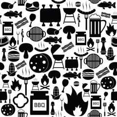 grill seamless pattern background icon.