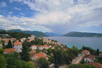 Naklejka na ściany i meble Perast is an ancient city in Montenegro. Located on the shores of the Kotor Bay of the Adriatic Sea, a few kilometers north-west of Kotor