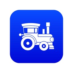 Toy train icon digital blue for any design isolated on white vector illustration