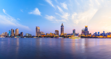 Obraz na płótnie Canvas Beautiful city skyline night scene at the Bund,Shanghai