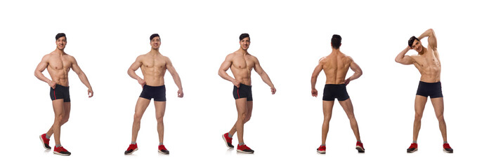 Muscular man isolated on the white background
