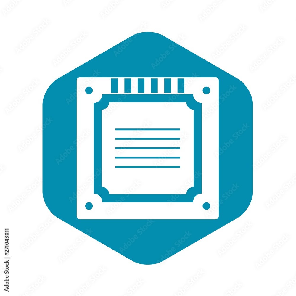 Aufkleber modern multicore cpu icon in simple style isolated vector illustration