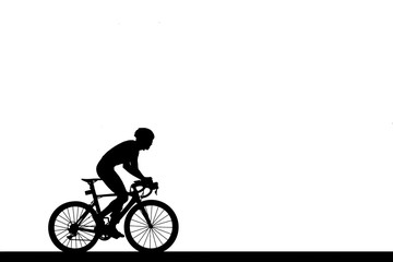 Obraz premium Cycling Silhouette on white background