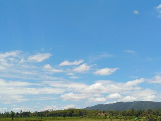 Fototapeta na wymiar landscape with blue sky and clouds
