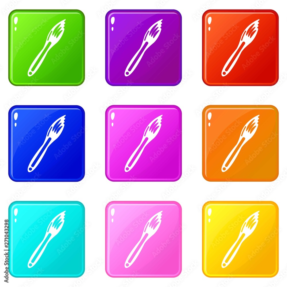 Poster dagger icons set 9 color collection isolated on white for any design