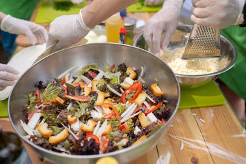 Healthy food on the table in the kitchen