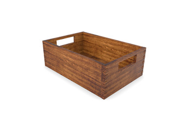 Crate on background. Wooden box. 3D rendering