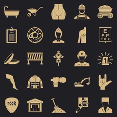Country worker icons set. Simple set of 25 country worker vector icons for web for any design