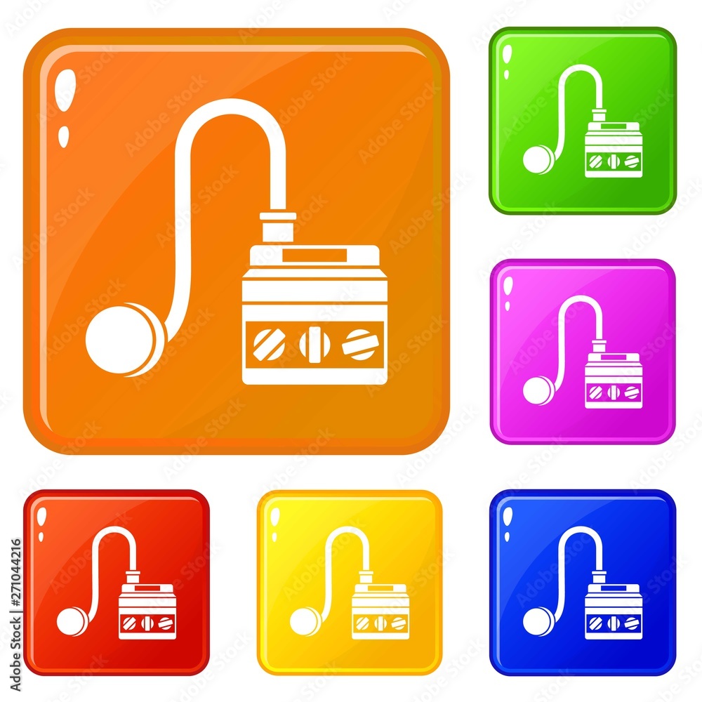 Poster detonator icons set collection vector 6 color isolated on white background