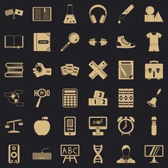 Learning cube icons set. Simple style of 36 learning cube vector icons for web for any design
