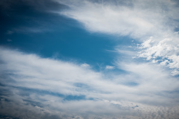 Fototapeta na wymiar blue sky with clouds and birds