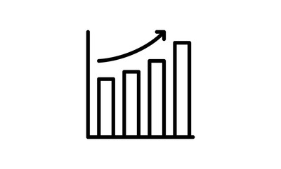Growing graph icon for financial reporting and growth analysis