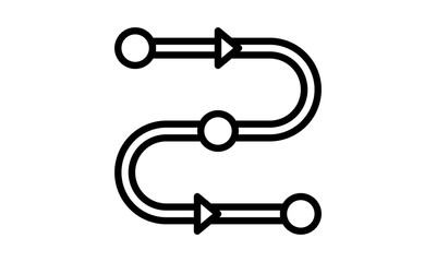 Distance icon for measurement and navigation concepts